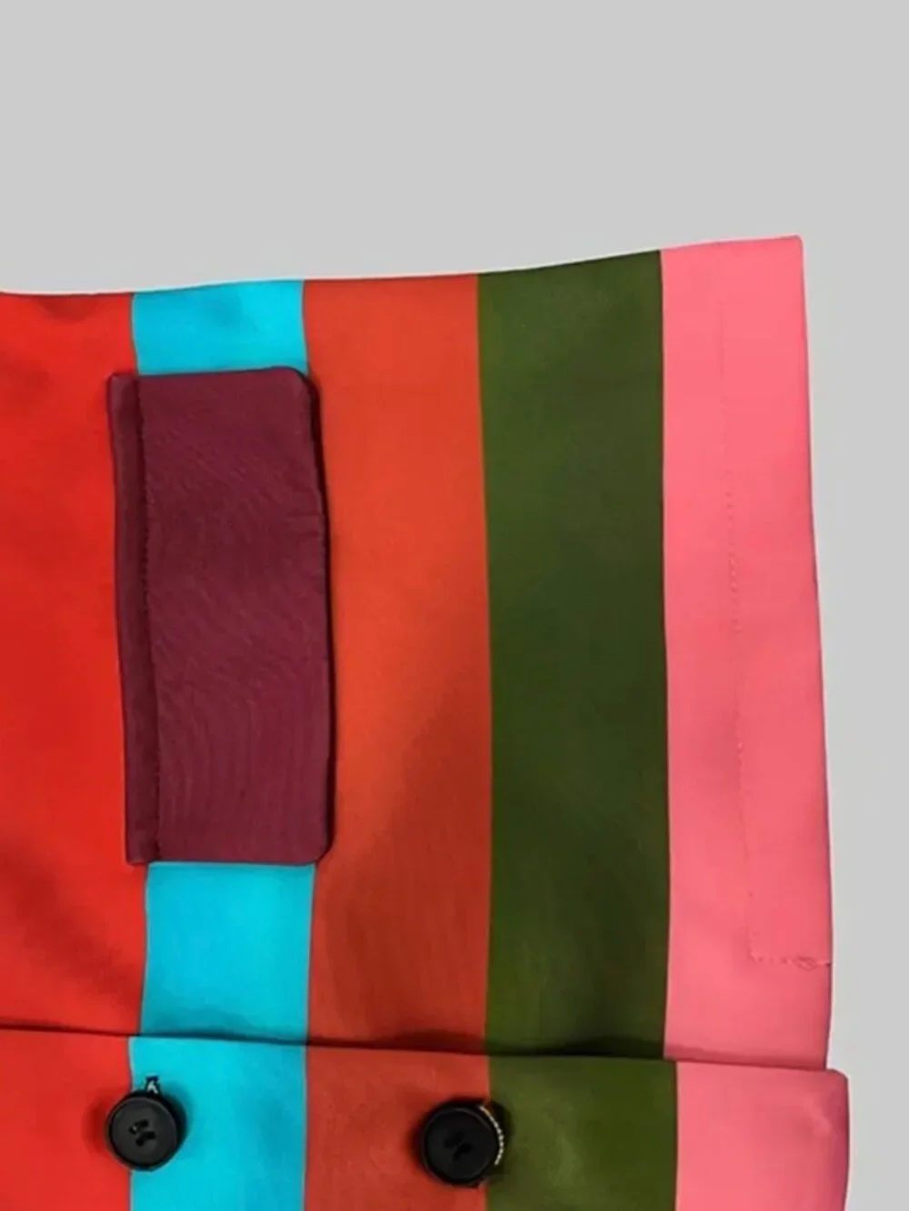 Female Vintage Multi-Colored Striped Lapel Elegant Jackets New Flared Sleeves